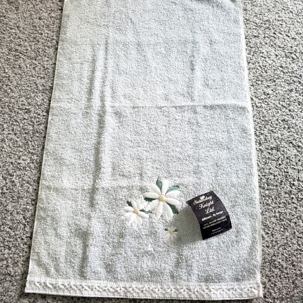 100% Cotton hand towel, 27" × 16.5", pale blue